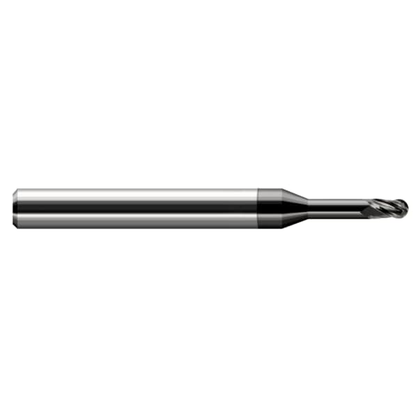 Miniature End Mill - Ball - Long Reach, Stub Flute, 0.0930" (3/32)